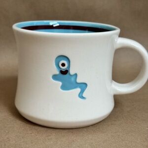 2006 Starbucks Halloween Pals One Eyed Blue Ghost Ceramic Coffee Tea Mug